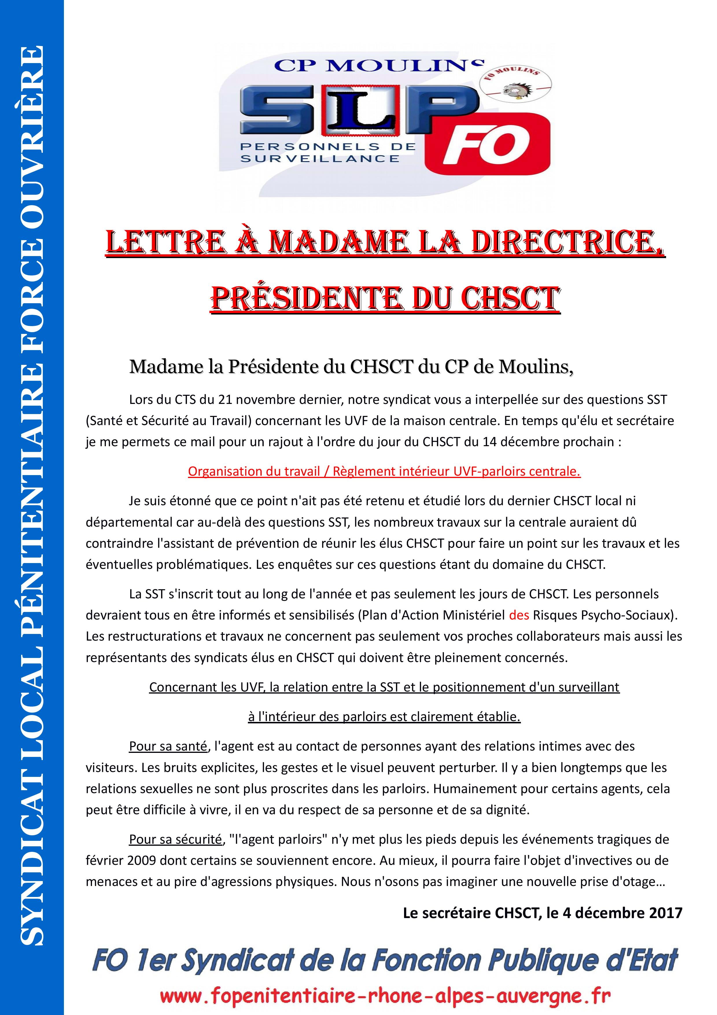 Lettre à Madame la Directrice, présidente du CHSCT-page-001